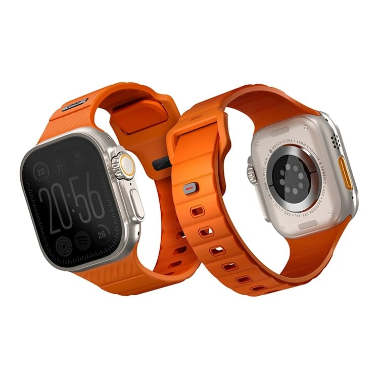 Ремешок Uniq для Apple Watch 42/44/45/49мм STRIDE FKM Rubber, Volt Orange (49MM-STRIVORG). Фото 4
