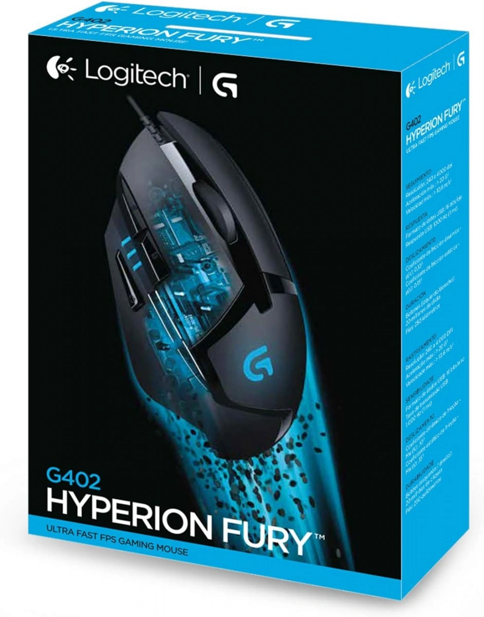 Мышь проводная Logitech G402 Hyperion Fury Gaming Mouse, Чёрная. Фото 4