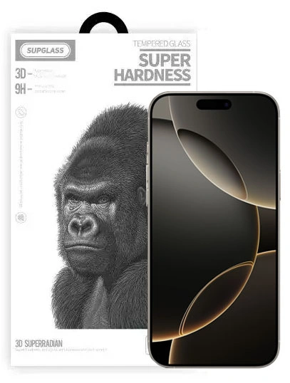 Защитное стекло SupGlass для iPhone 16 Pro Max 3D XC-11, Чёрное. Фото 1