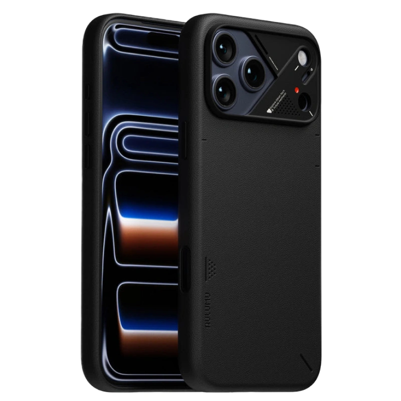 Накладка Aulumu для iPhone 17 Pro Max A17 Vegan Leather, Чёрная (A17-PU-BK-PM). Фото 2