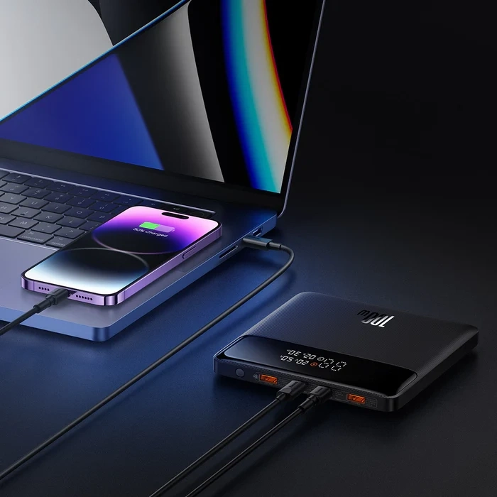 Внешний аккумулятор Baseus H1 Fast Charging Power Bank with Digital Display 20000mAh 100W, Чёрный (P10021604123-00). Фото 4