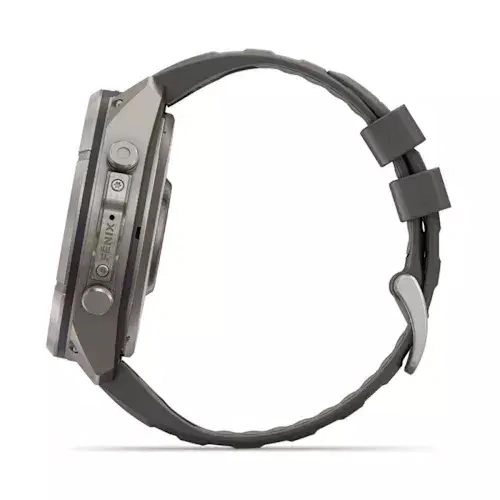 Умные часы Garmin Fenix 9 Pro 51MM, SOLAR, LTE, Titanium with pebble gray/silver gray silicone band. Фото 7