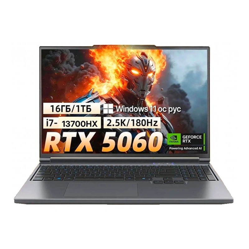 Ноутбук Mechrevo Aurora X 16 Серый (16" Intel Core i7-13700HX, 16 Гб, 1 Тб SSD, RTX 5060, Windows 11). Фото 1