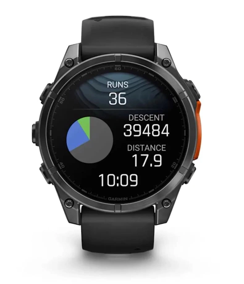 Умные часы Garmin Fenix 8 47mm, Sapphire, Carbon Gray DLC Titanium with Black/Pebble Gray Silicone Band. Фото 8