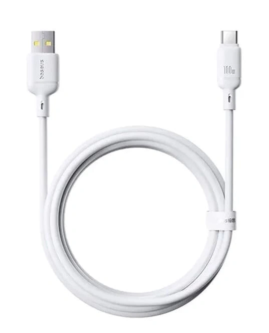 Кабель Baseus Silky Series USB to Type-C 100W 2m, Белый P10377703213-01. Фото 1