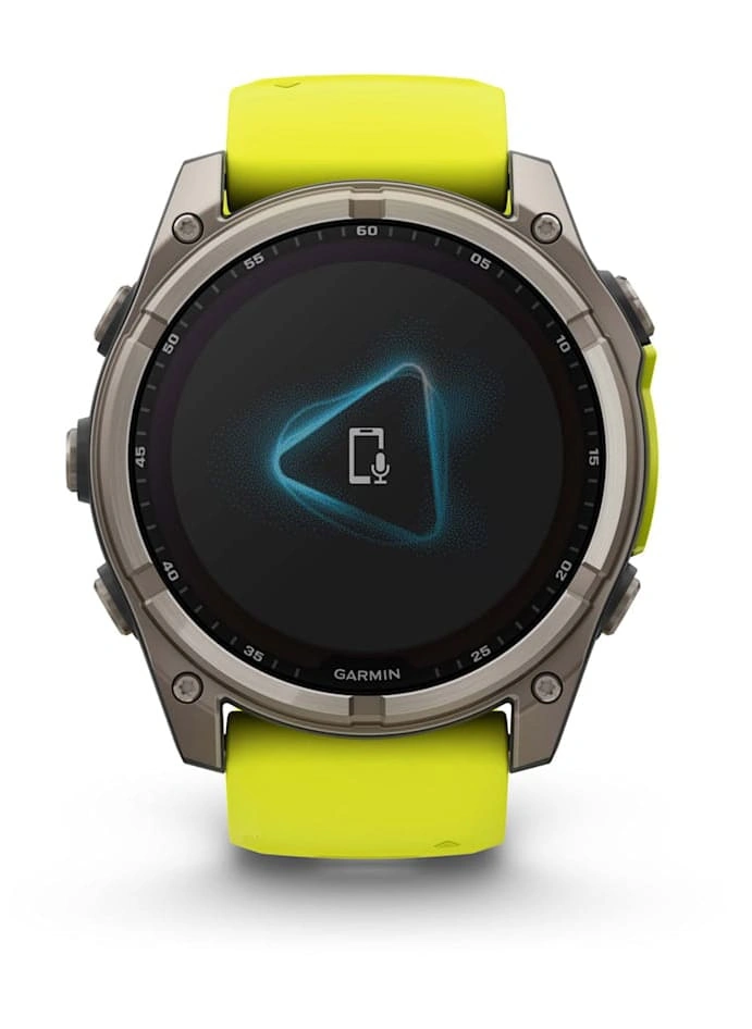 Умные часы Garmin Fenix 8 51mm, Solar, Sapphire, Titanium with Amp Yellow/Graphite Silicone Band. Фото 9