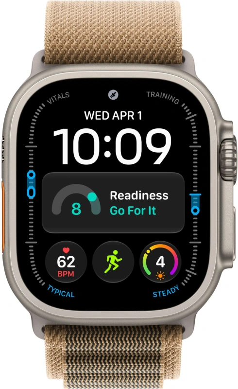 Умные часы Apple Watch Ultra 4 (2026) GPS+Cellular 49мм, Натуральный титановый корпус, ремешок "Пустынная альпийская петля" размер L 165-210 мм (MJAG4). Фото 2