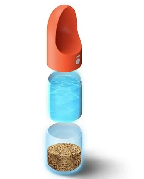 Поилка дорожная для животных Moestar Rocket Pet Multifunctional Portable Bottle, Оранжевый (MS0010001). Фото 2
