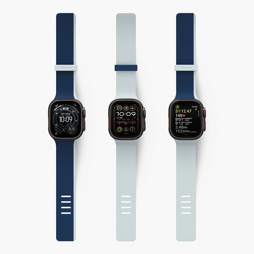 Ремешок Uniq для Apple Watch 44/45/49мм Revix IV reversible Magnetic, Marine Blue/Pale Aqua (49MM-REV4MBLUPAQ). Фото 5