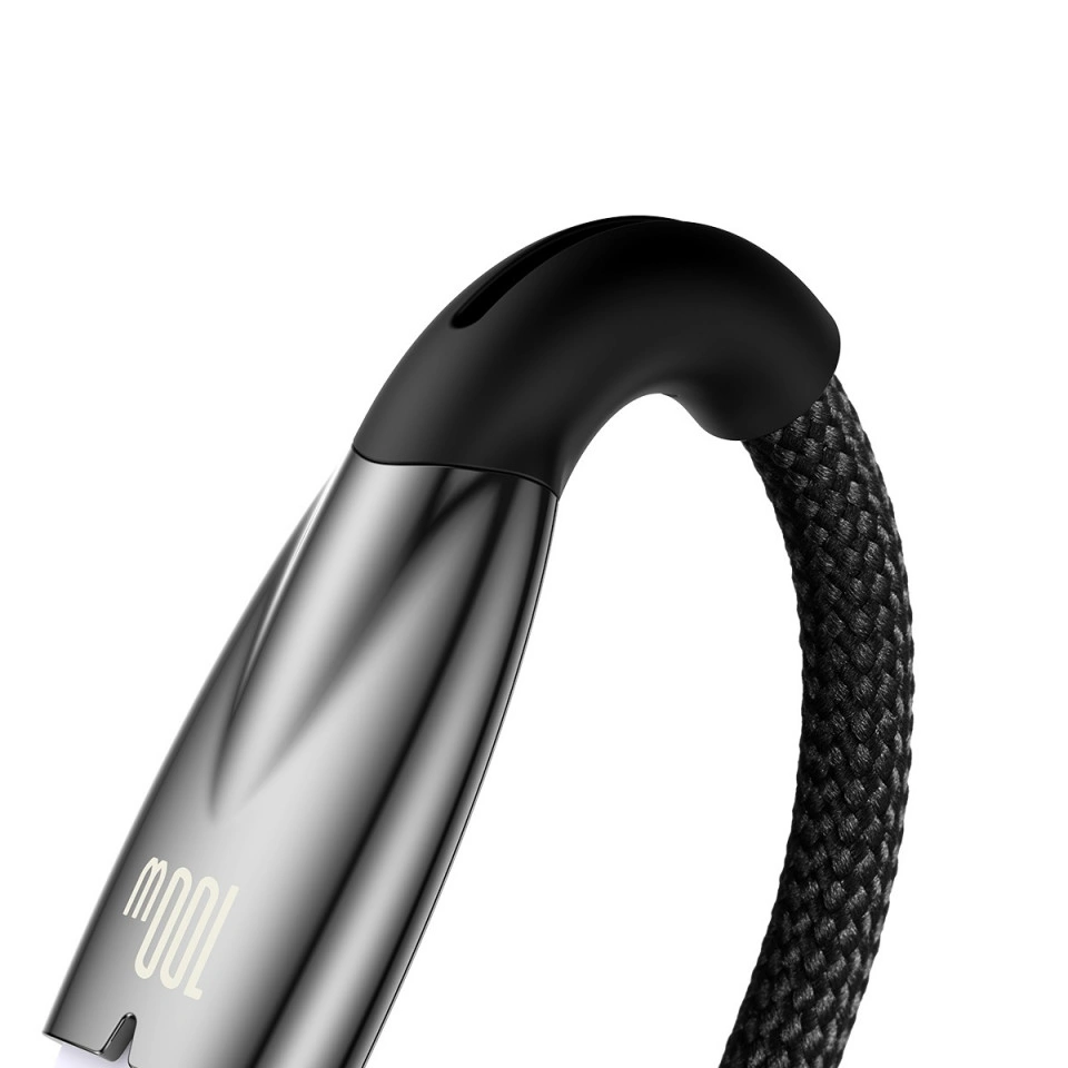 Кабель Baseus Glimmer Series Fast Charging Data Cable USB to Type-C 100W 1m, Black (CADH000401). Фото 2