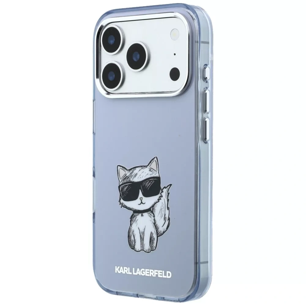 Накладка Lagerfeld для iPhone 18 Pro Max/17 Pro Max IML Sketch Choupette body Met cam Hard (MagSafe), Light Blue (KLHMP18X6HCIKDB). Фото 2