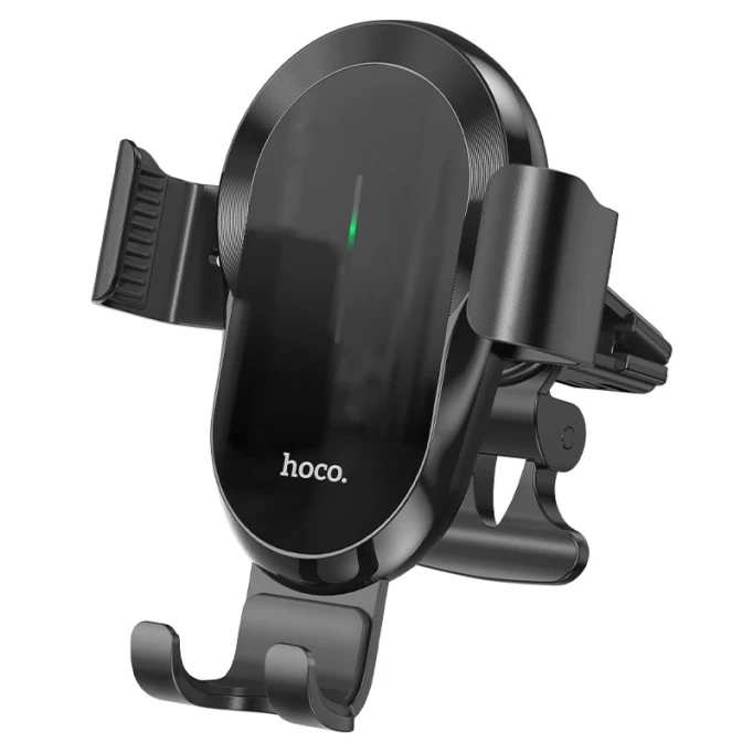 Держатель Hoco CA105 Guide three-axis linkage wireless charging car holder, Чёрный