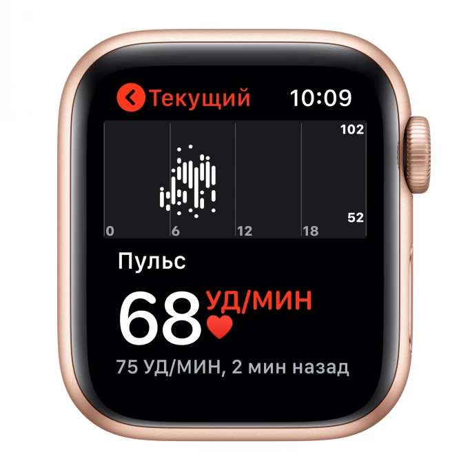 Apple Watch SE, 40 мм, золотистый алюминий, спортивный ремешок цвета "розовый песок" (MYDN2)