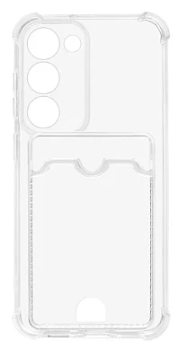 Накладка силиконовая для Samsung Galaxy S23 Plus с картхолдером, Прозрачная