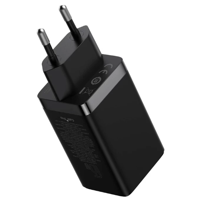 Сетевое зарядное устройство Baseus GaN5 Pro Fast Charger 2C+U 65W, Black (CCGP120201)