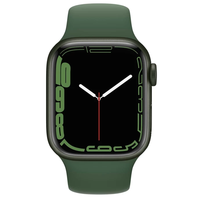 Apple Watch Series 7, 41 мм, алюминий зелёного цвета, спортивный ремешок "зелёный клевер" (MKN03)