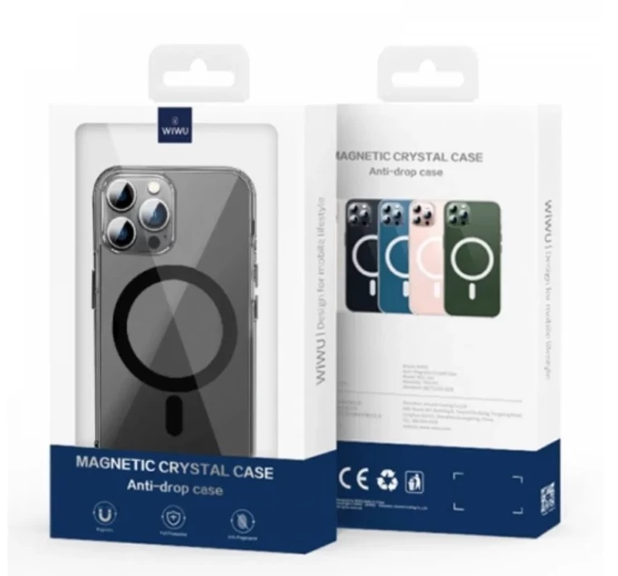 Чехол Wiwu для iPhone 14 Pro Max Crystal Magnetic Phone case MCC-101, Тонированый чёрный