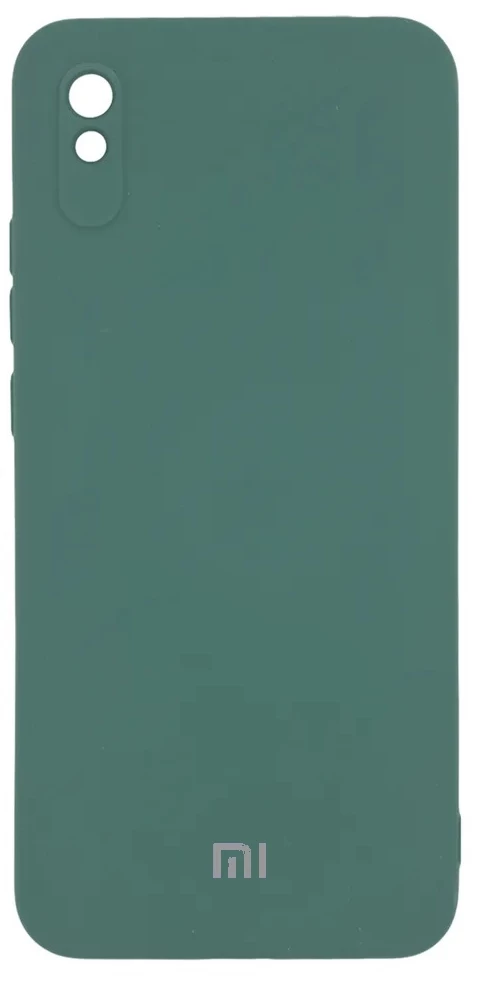 Накладка Silicone Case Logo для Redmi 9A, Тёмно-зелёная