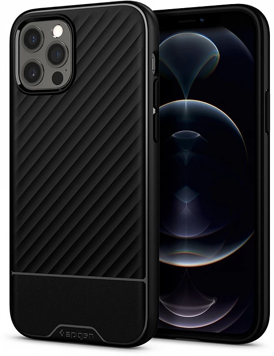 Накладка Spigen Core Armor для iPhone 12 Pro / iPhone 12, Чёрная (ACS01515)