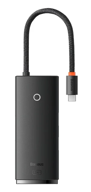 Разветвитель Baseus Lite Series 5-Port Type-C HUB Docking Station - Type-C to HDMI+USB3.0x3+PD, Чёрный (WKQX040001)