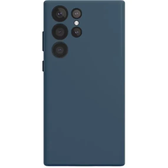 Накладка Silicone Case Logo для Samsung Galaxy S23 Ultra, Тёмно-синяя